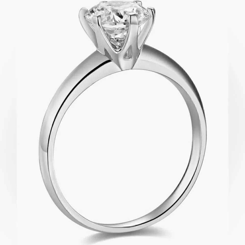 14k Yellow OR White Gold SOLID Wedding Engagement Ring | CZ Stone |